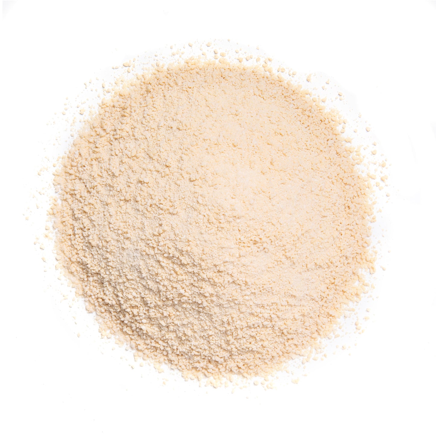 Beige powder on a white background