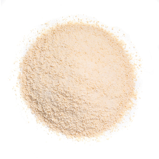 Beige powder on a white background